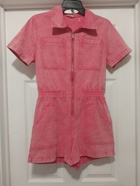 Elan Pink Denim Romper Size Medium
